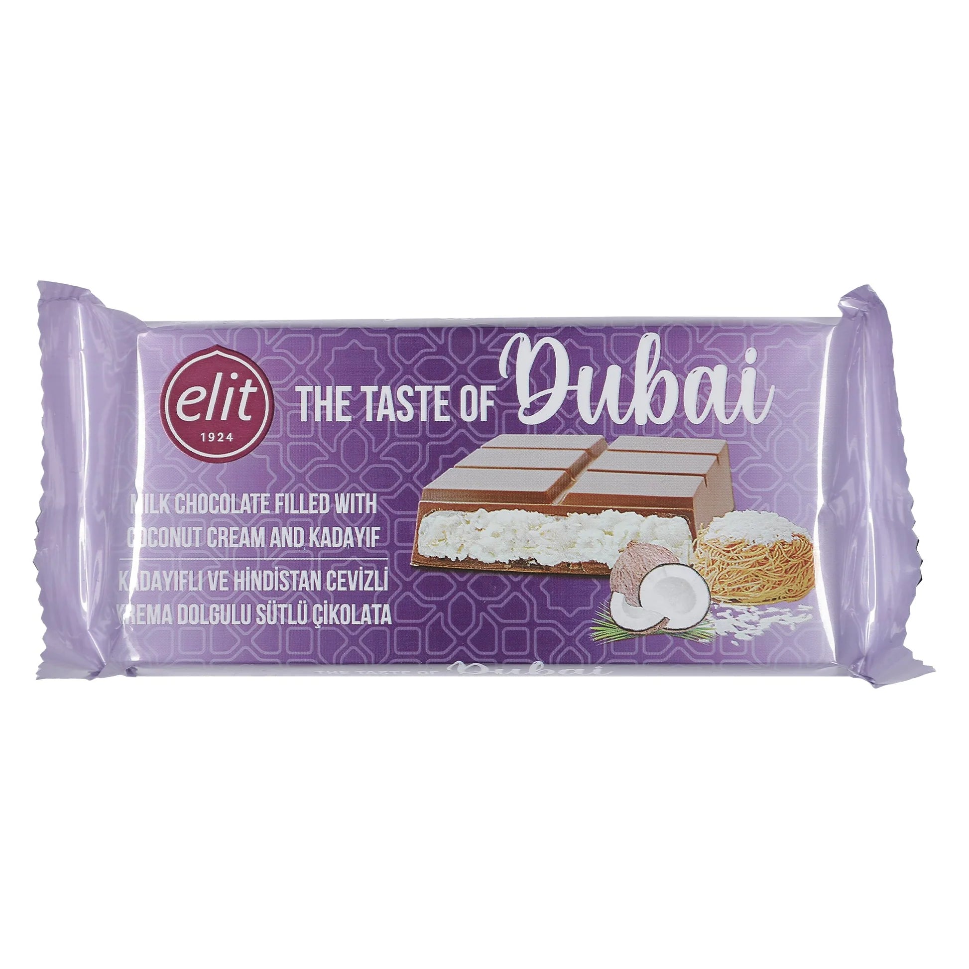 Elit Taste of Dubai – Chocolat au lait à la crème de noix de coco & Kadaifi (90g)